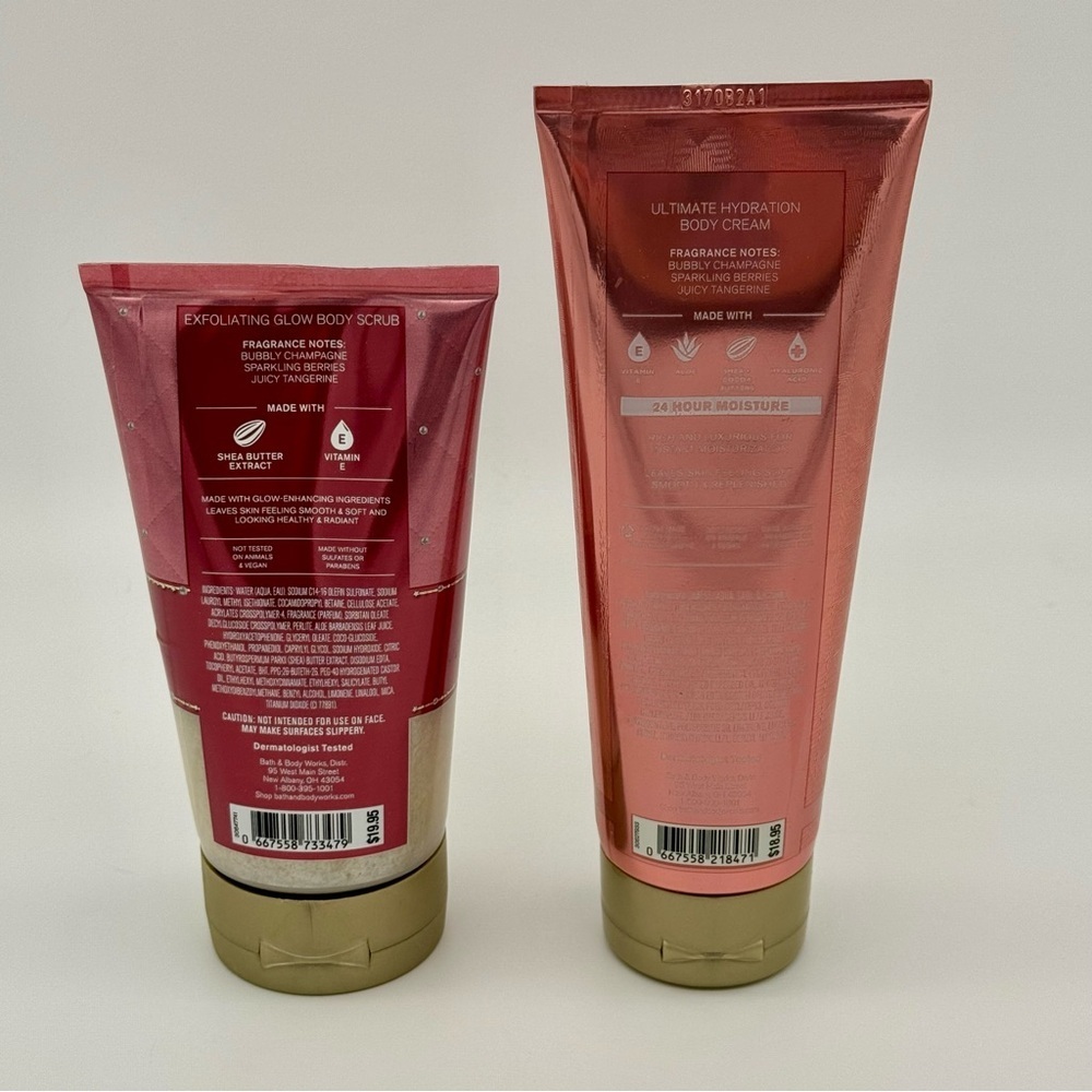 Bath and Body Works Champagne Toast Body Cream Lotion & Body Scrub Set NWT - Picture 2 of 3